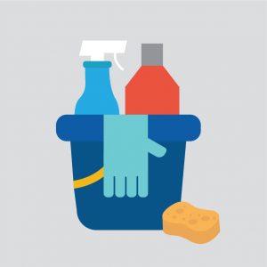 cleaning supplies graphic icon